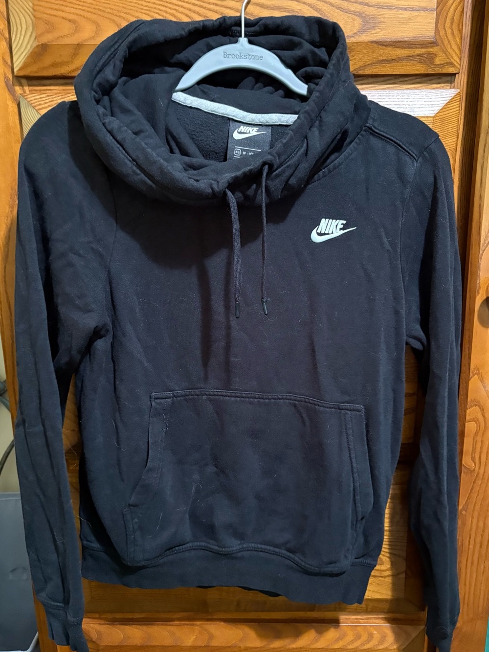 Nike Black Pullover Hoodie with White Swoosh